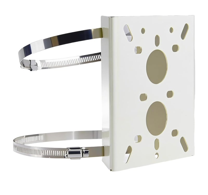 BeElion Heavy Duty Metal CCTV Camera Pole Mount Bracket - Universal Indoor/Outdoor Wall/Ceiling Mount, Adjustable Angle, Ivory/Beige, 15KG Load Capacity - Image 1